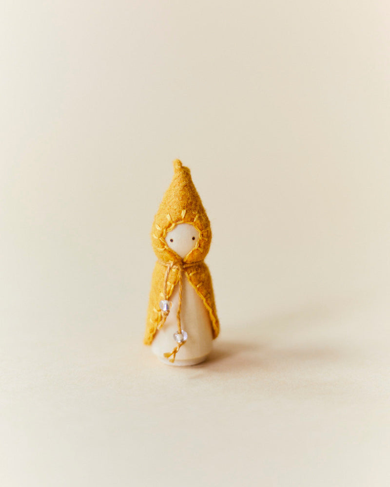 Mini Yellow Wooden Gnome-zoom-