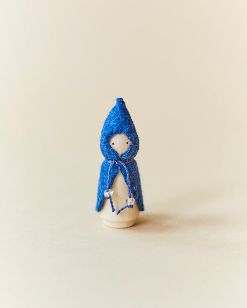 Mini Blue Wooden Gnome-zoom-