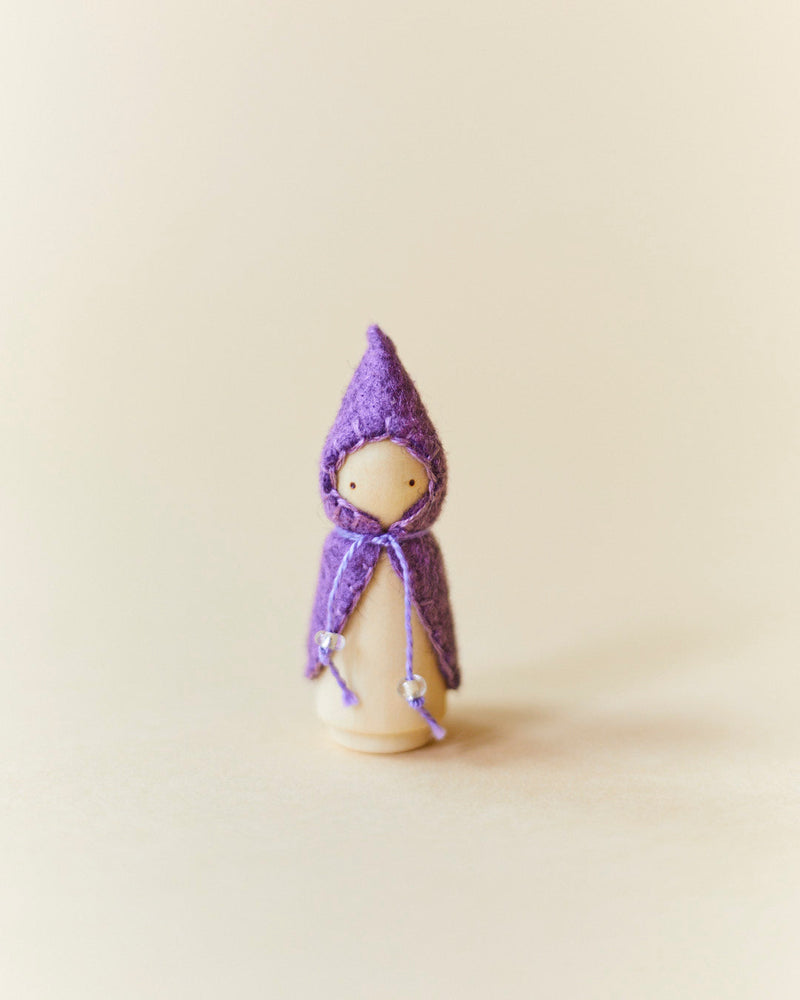 Mini Purple Wooden Gnome-zoom-