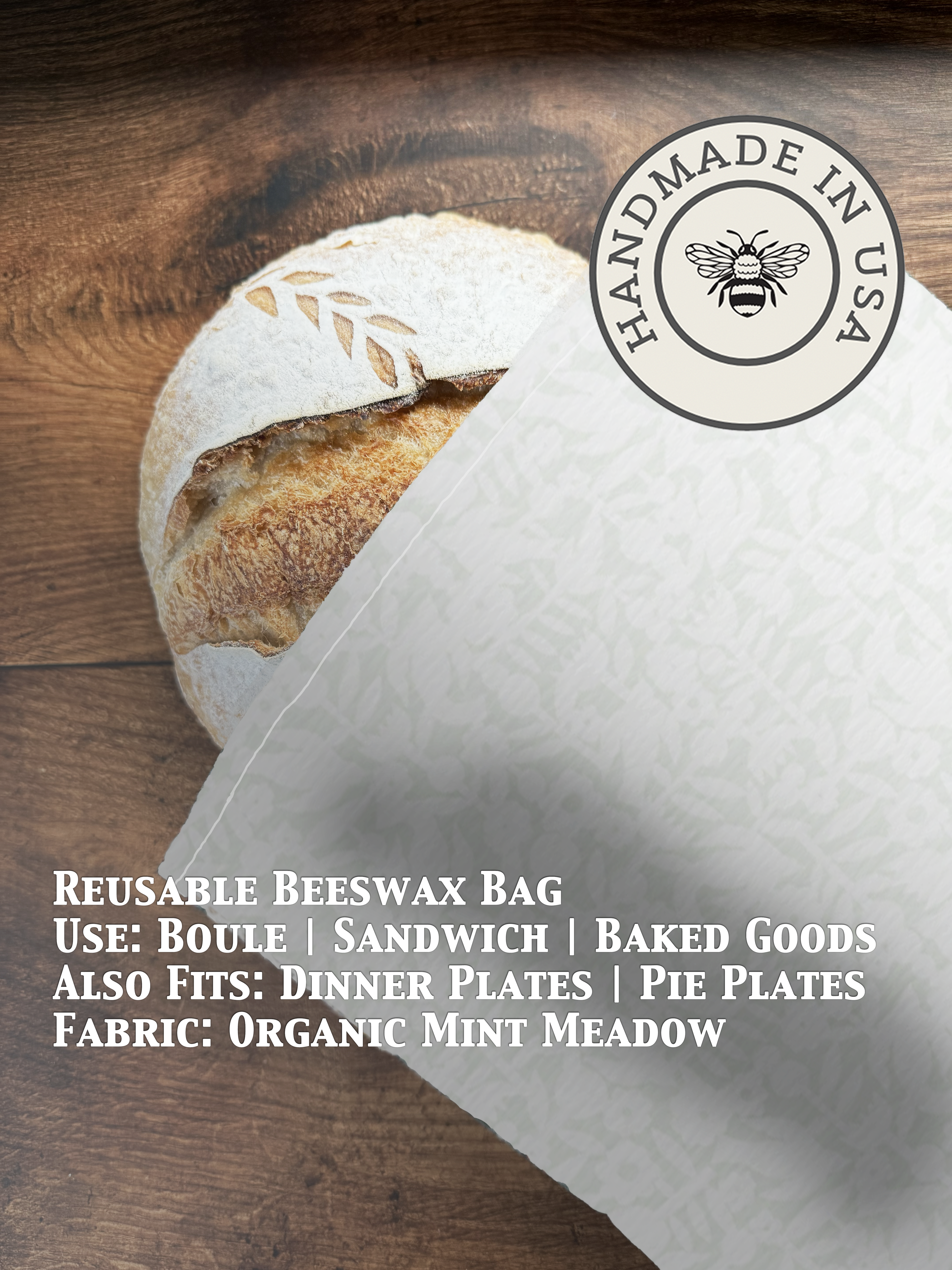 Beeswax Bread Bag | Reusable Cotton Food Storage Bag-zoom-54