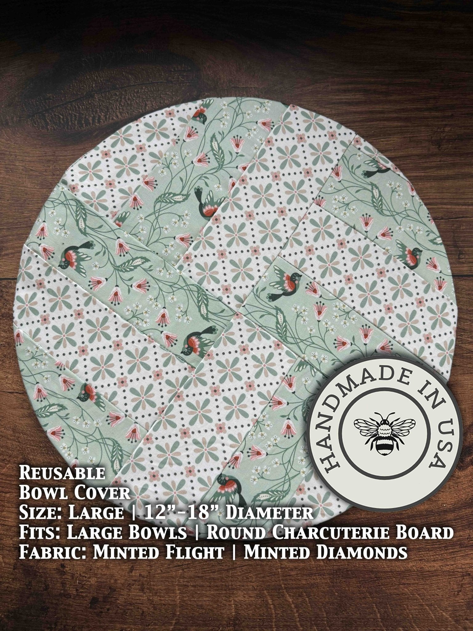 Large Reusable Cotton Bowl Cover | Eco - Friendly Kitchen Cover - Aware House