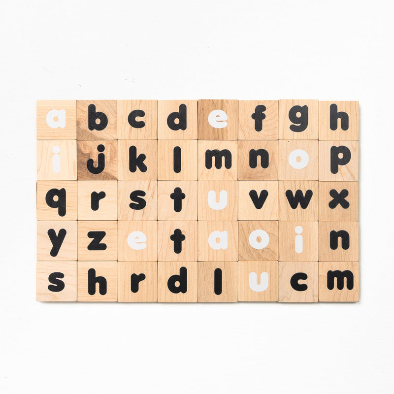 Wooden Learning Magnetic Tiles | ABCs, Colors & Counting Set-zoom-