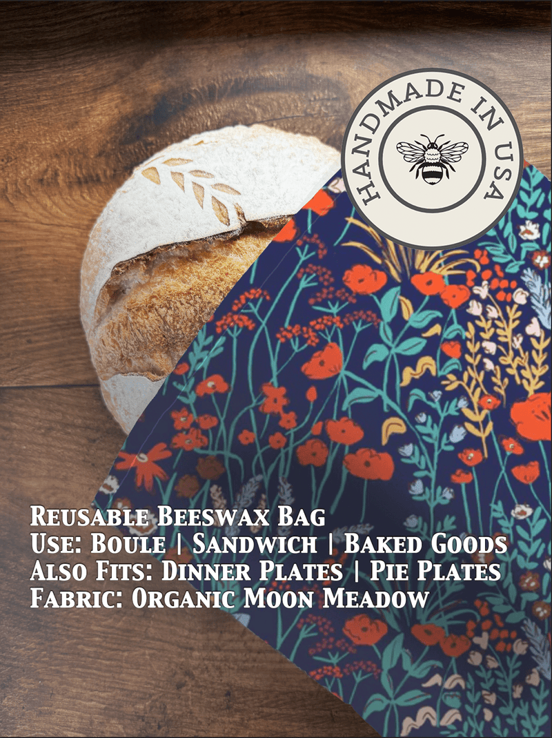 Beeswax Bread Bag | Reusable Cotton Food Storage Bag-zoom-