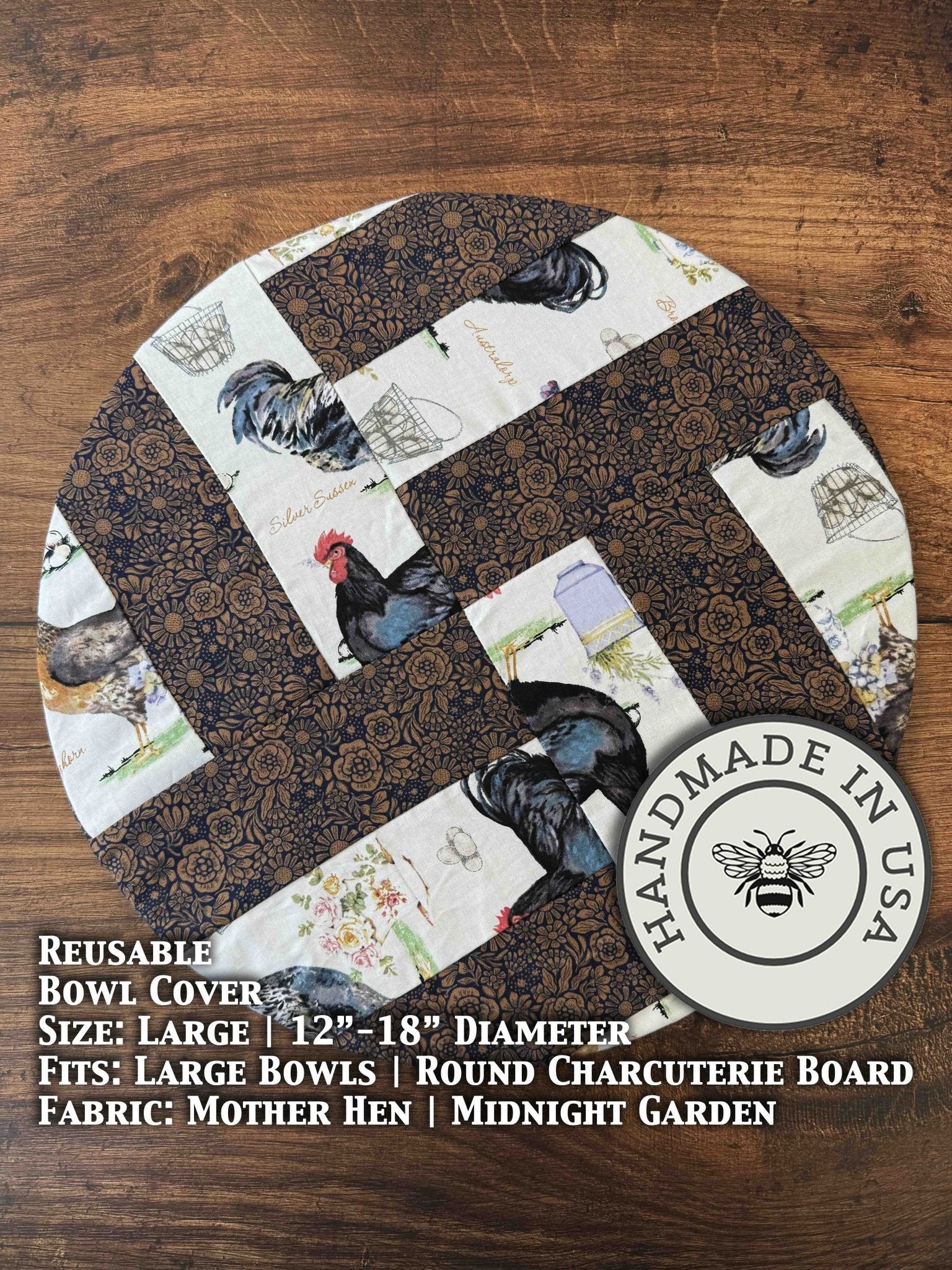 Large Reusable Cotton Bowl Cover | Eco - Friendly Kitchen Cover - Aware House