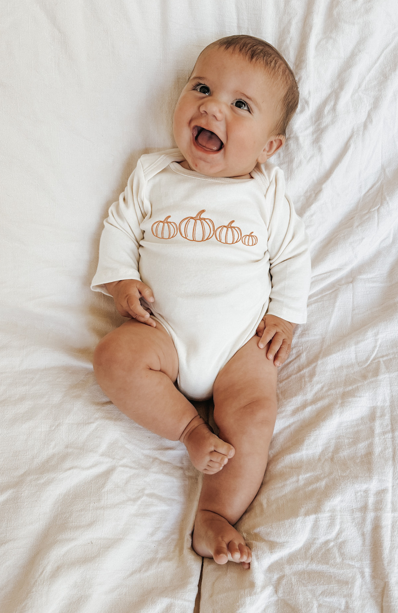 Pumpkin Patch Art Organic Bodysuit Long Sleeve-zoom-