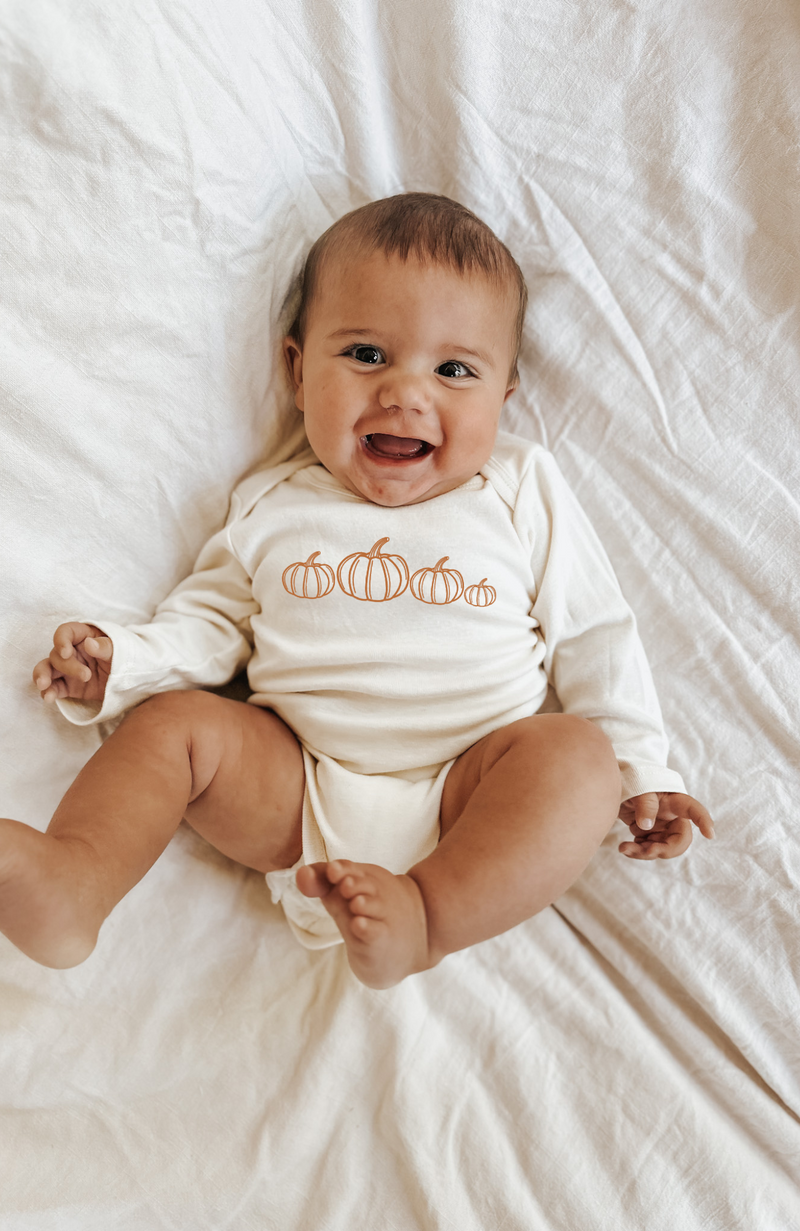 Pumpkin Patch Art Organic Bodysuit Long Sleeve-zoom-