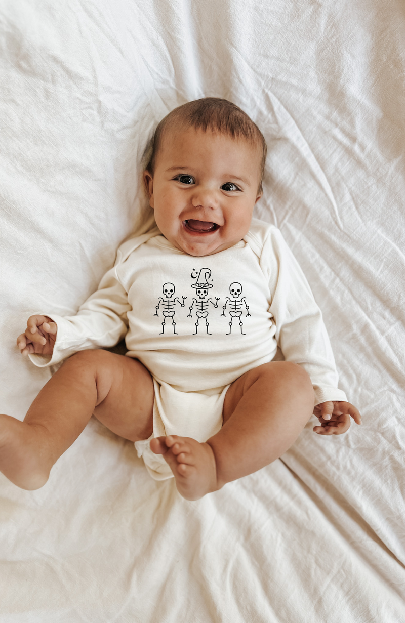 Skeletons Organic Bodysuit Long Sleeve-zoom-