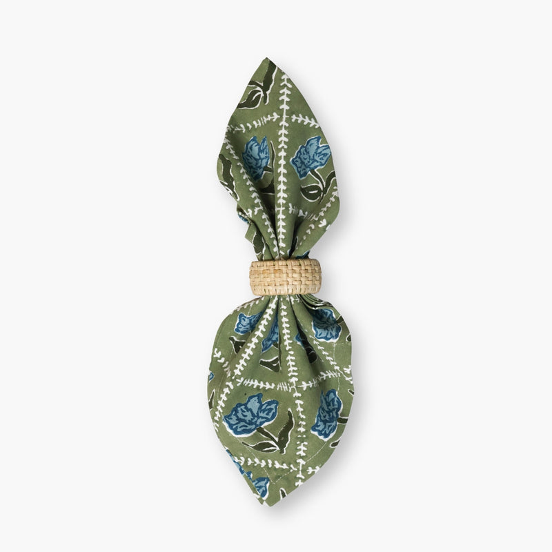 Noor Table Napkin – Olive & Blue (Set of 2)-zoom-