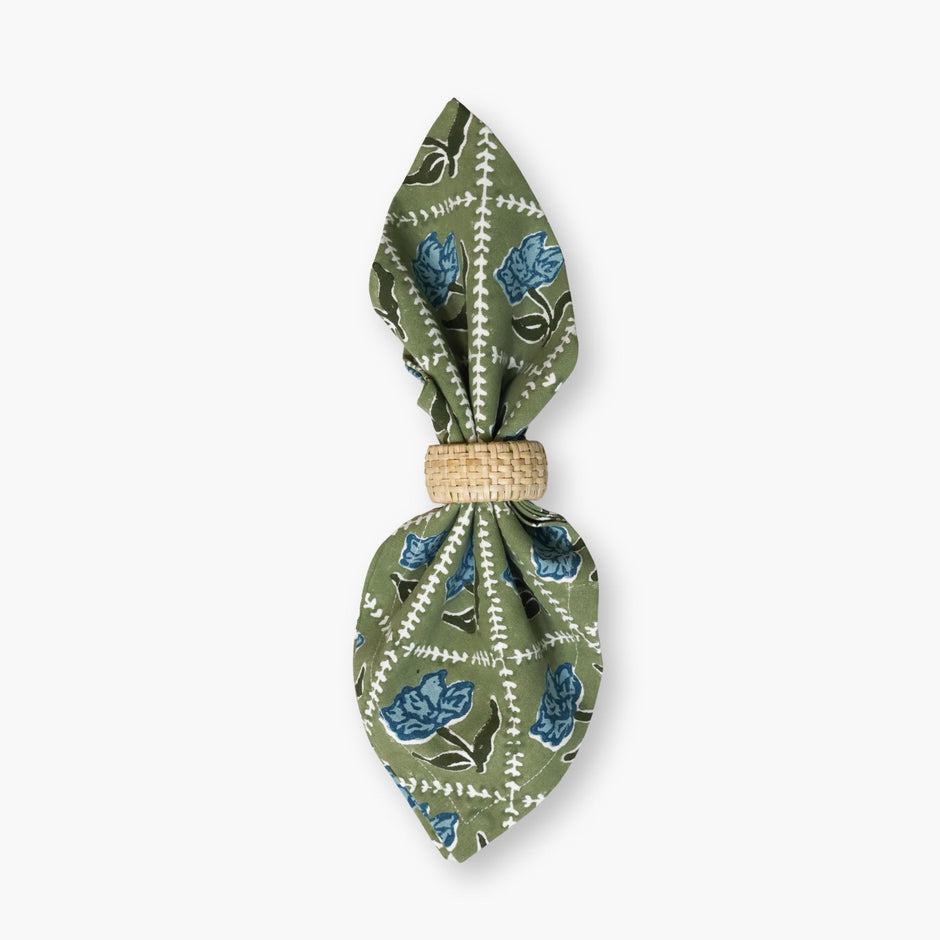 Noor Table Napkin – Olive & Blue (Set of 2)