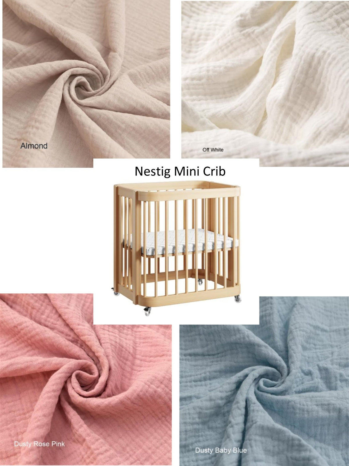 Mini Crib Fitted Sheet | Organic Cotton Double Gauze - Aware House - Wendy Anne -
