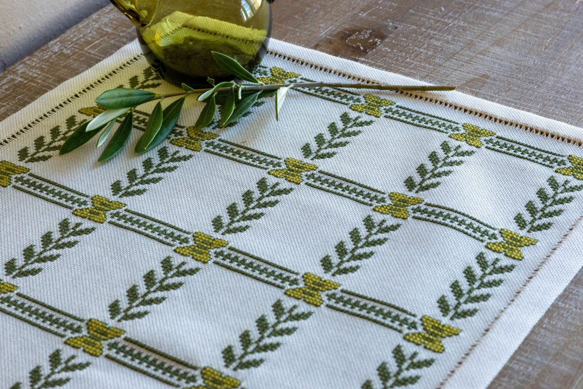 Olive Branch cross stitch folk embroidery kit-6