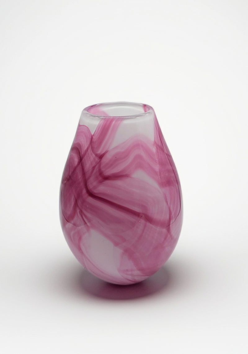 Opal White and Pink Smoke Vase-zoom-