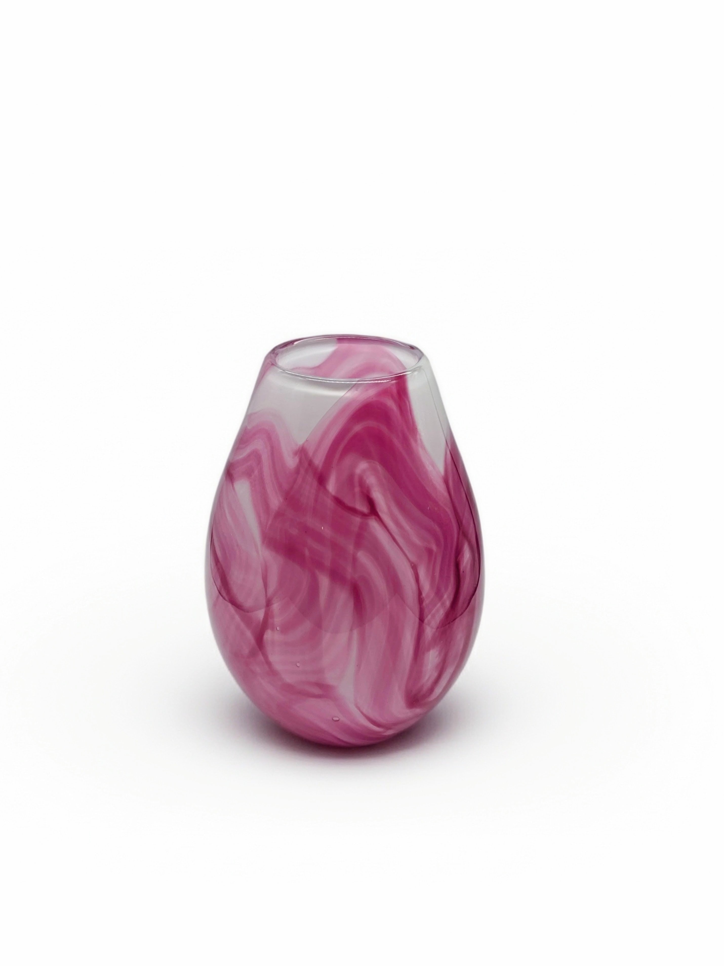 Opal White and Pink Smoke Vase