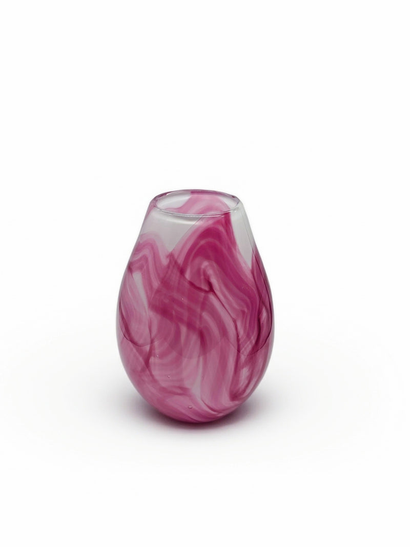 Opal White and Pink Smoke Vase-zoom-