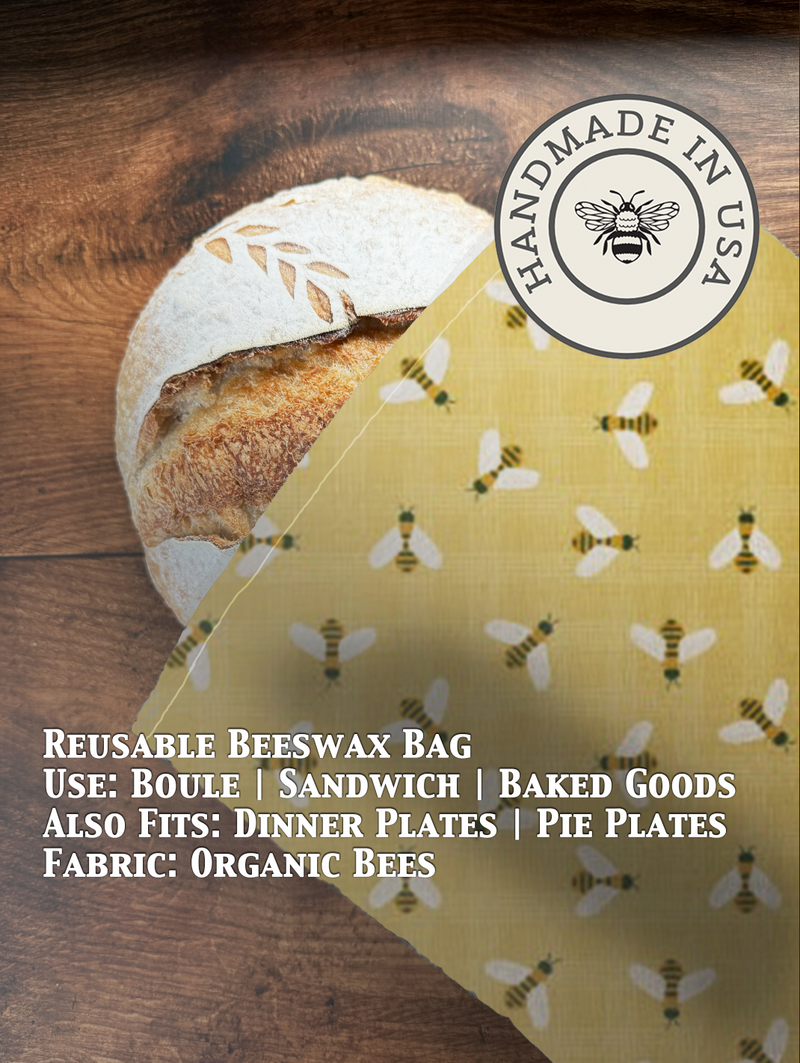 Beeswax Bread Bag | Reusable Cotton Food Storage Bag-zoom-