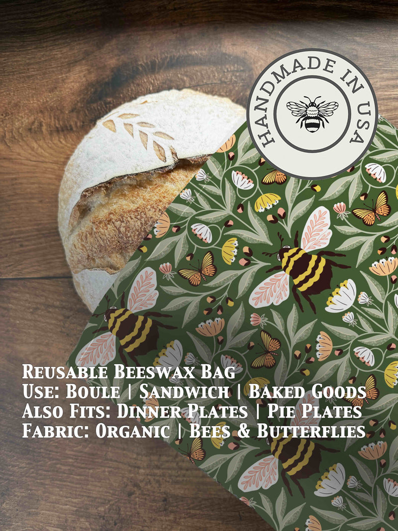 Beeswax Bread Bag | Reusable Cotton Food Storage Bag-zoom-