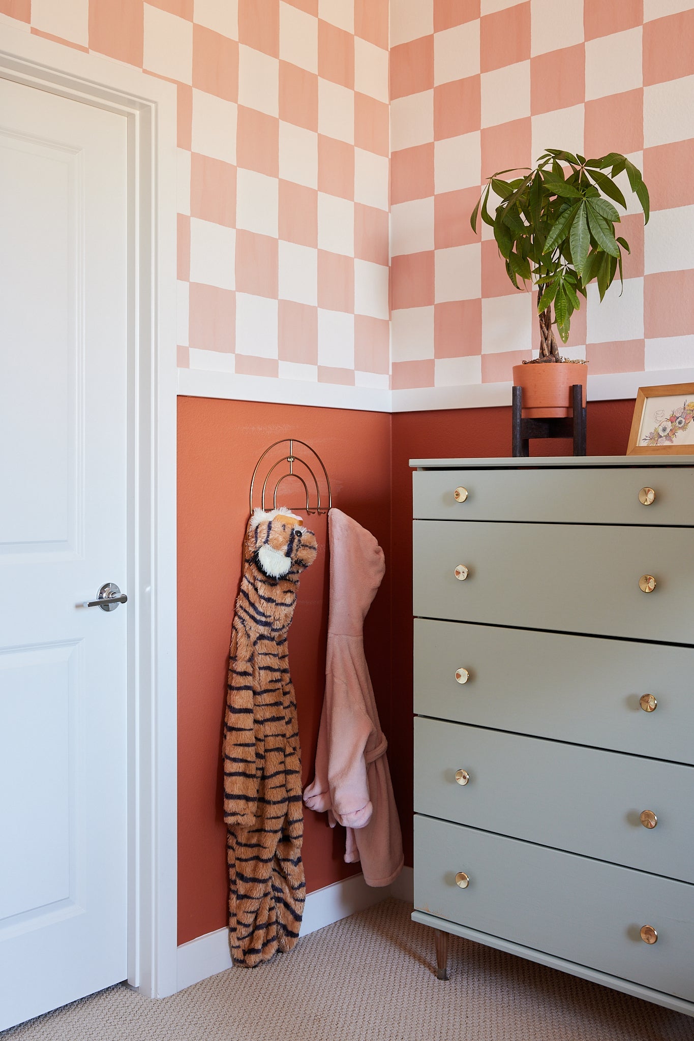 Checkers Wallpaper, terra cotta-zoom-3