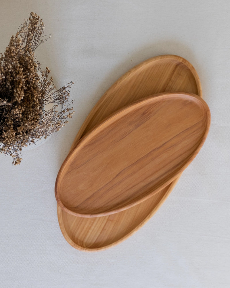 Hilda Oval Wood Serving Platter-zoom-