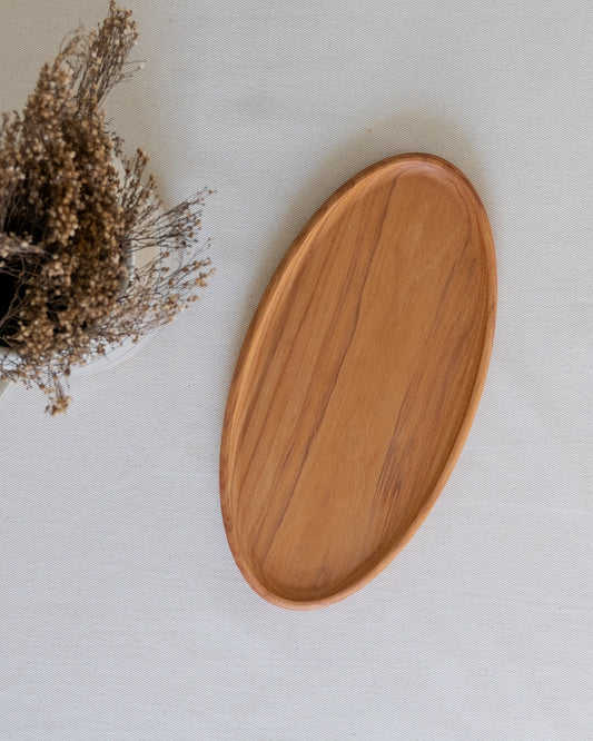 Hilda Oval Wood Serving Platter