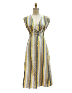 Penelope Dress in Linen Stripe - Aware House - Field Day - 