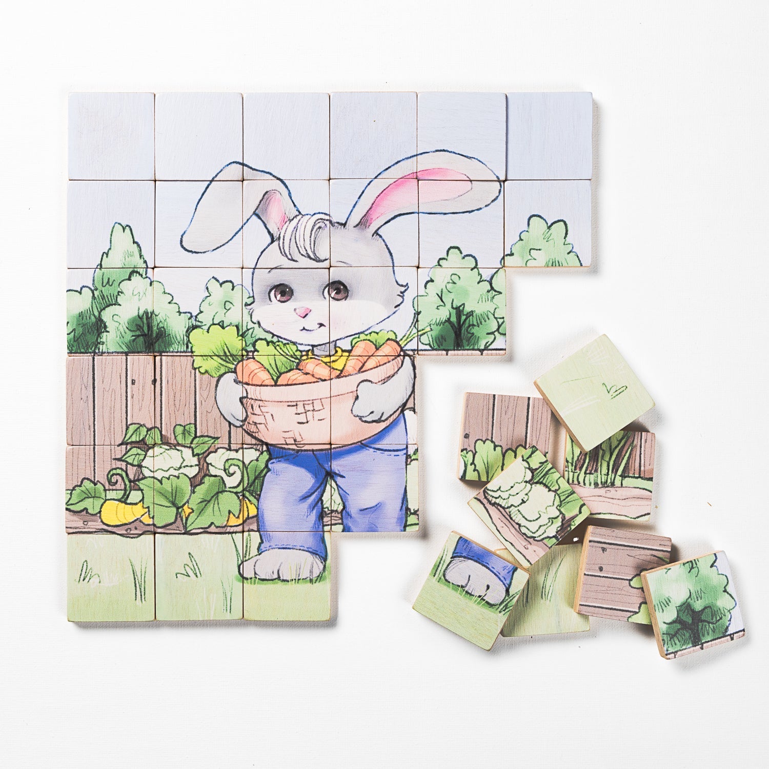 Magic Magnetic Wooden Puzzle with Cotton Bag | Bunny Gardener-5