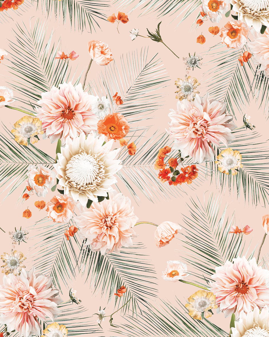 Palm Springs Wallpaper, peach - Aware House - Samantha Santana Creative - 