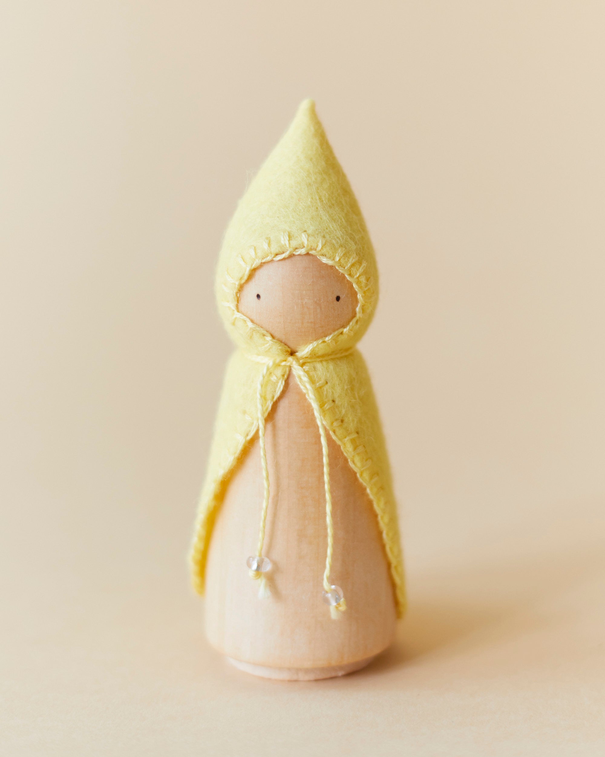 Pastel Yellow Wooden Gnome