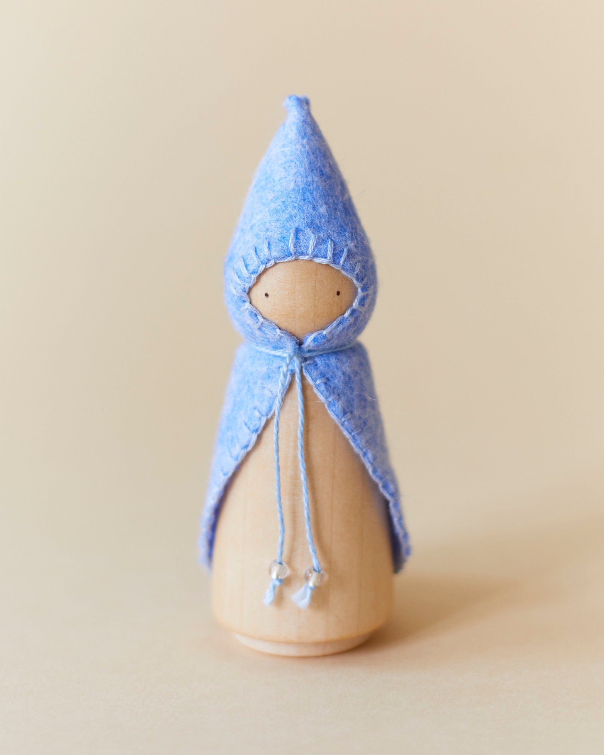 Pastel Blue Wooden Gnome