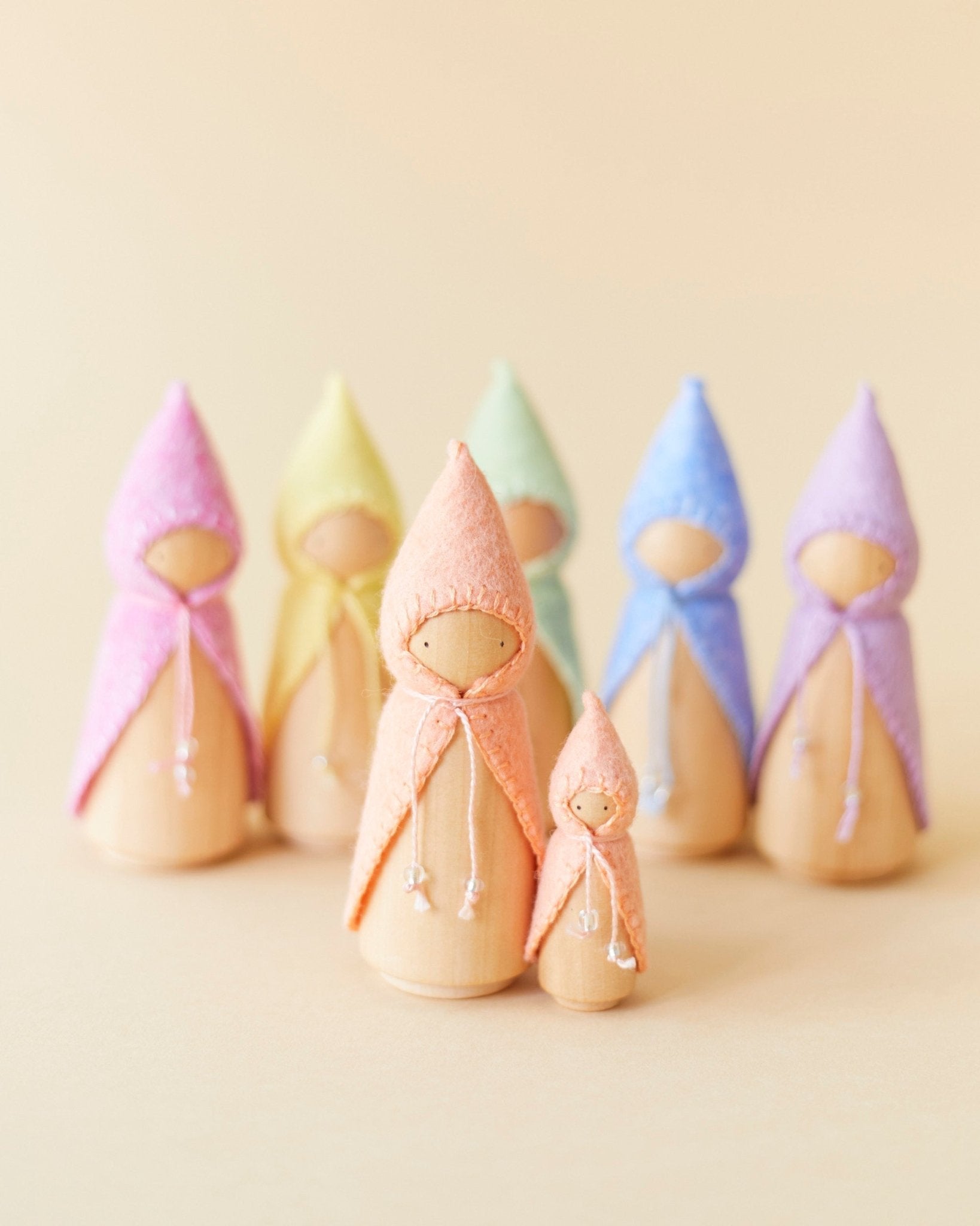 Pastel Orange Wooden Gnome - Aware House