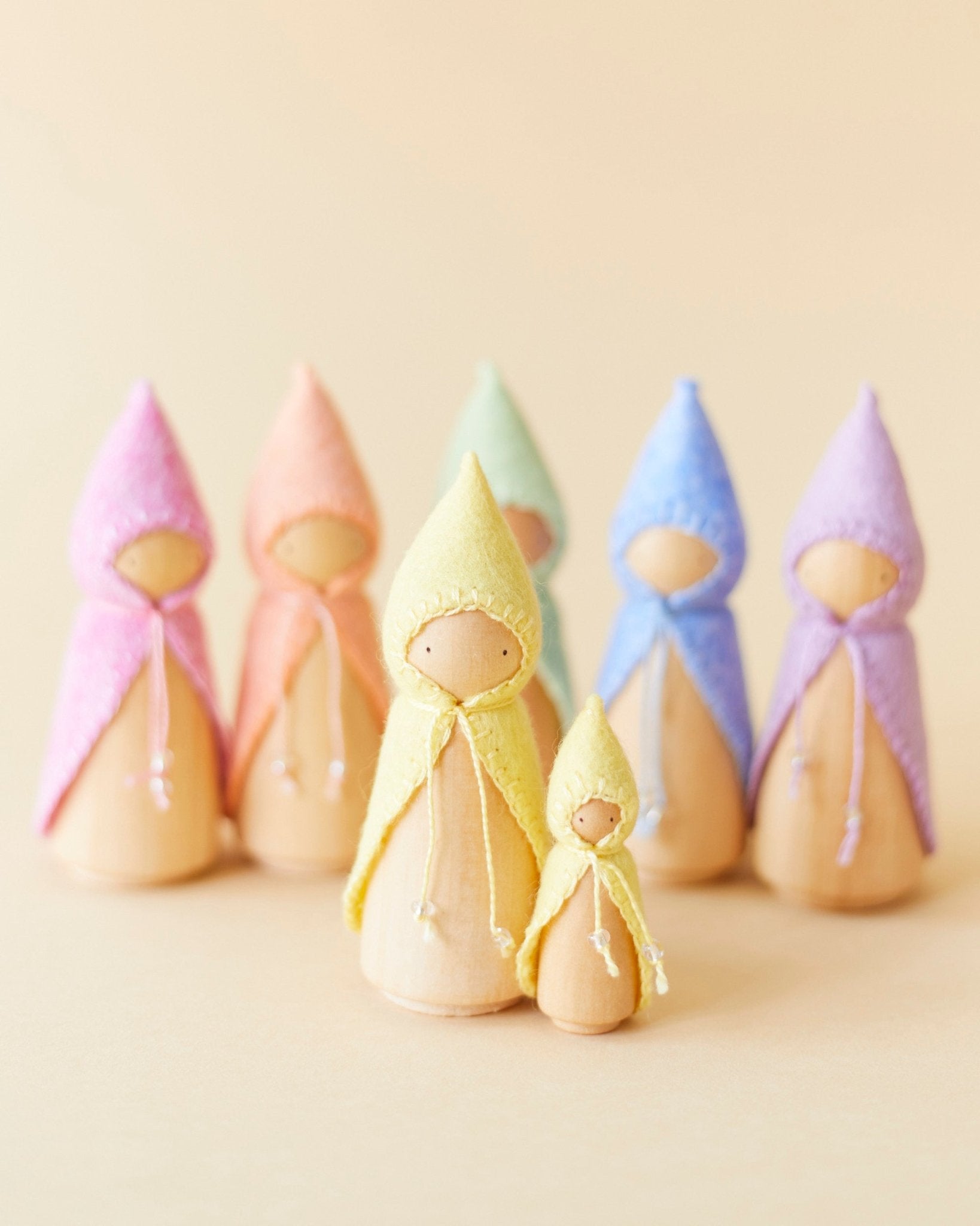 Pastel Yellow Wooden Gnome - Aware House