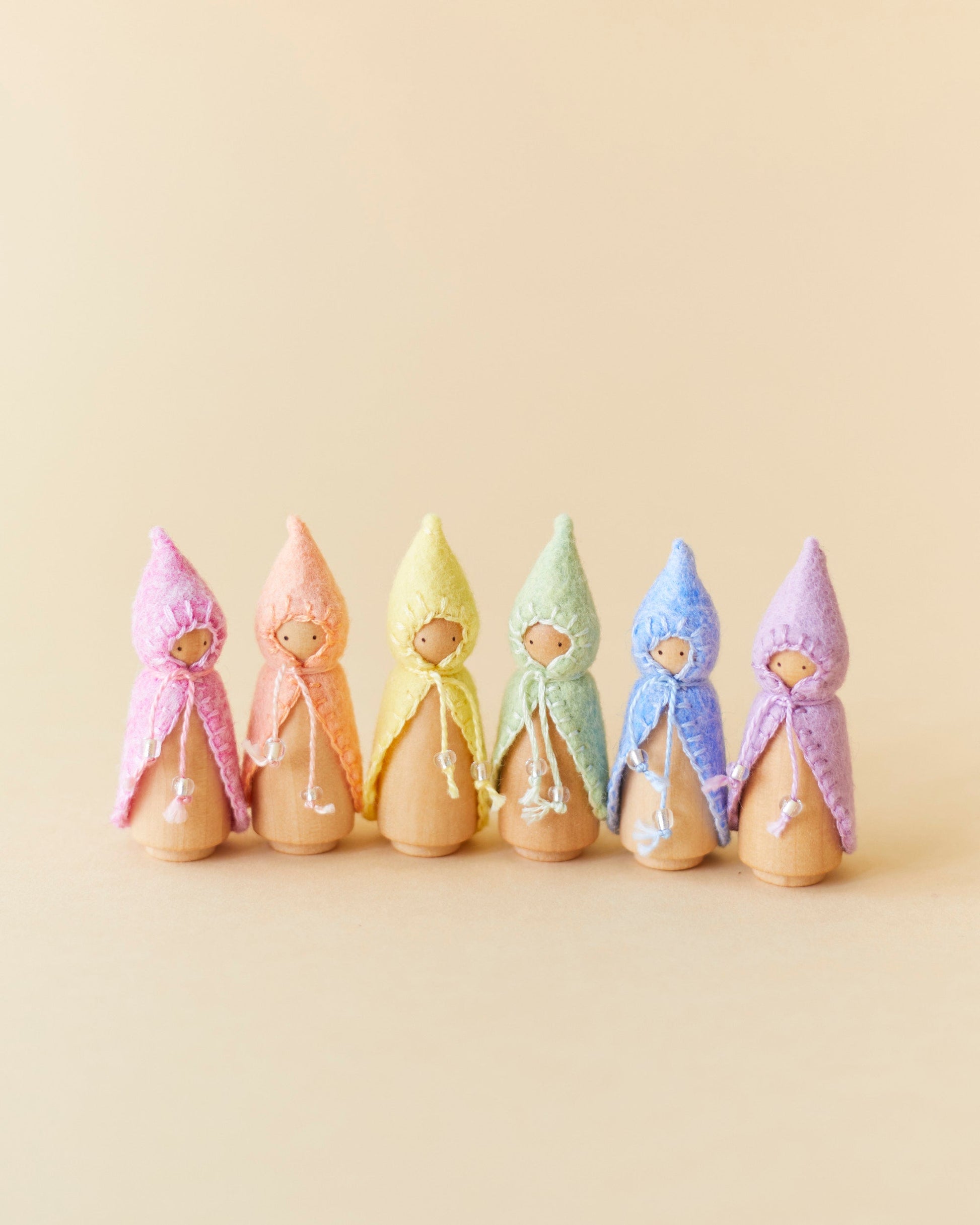 Mini Pastel Green Wooden Gnome-9