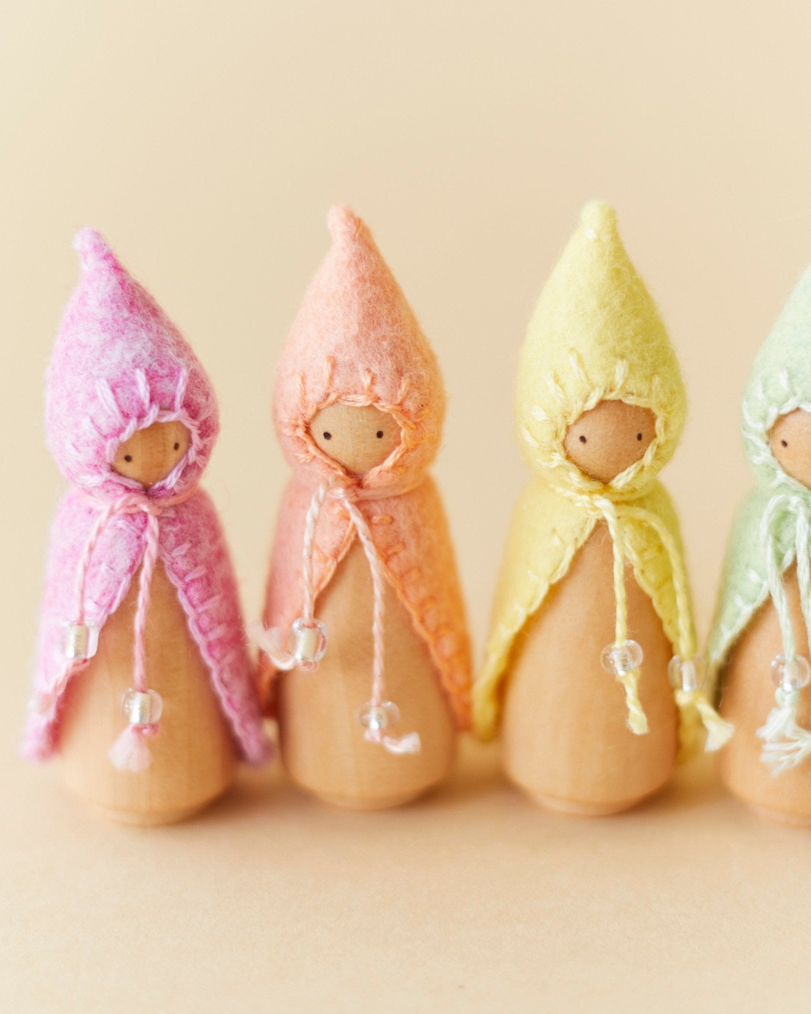 Mini Pastel Rainbow Wooden Gnome Set - Aware House