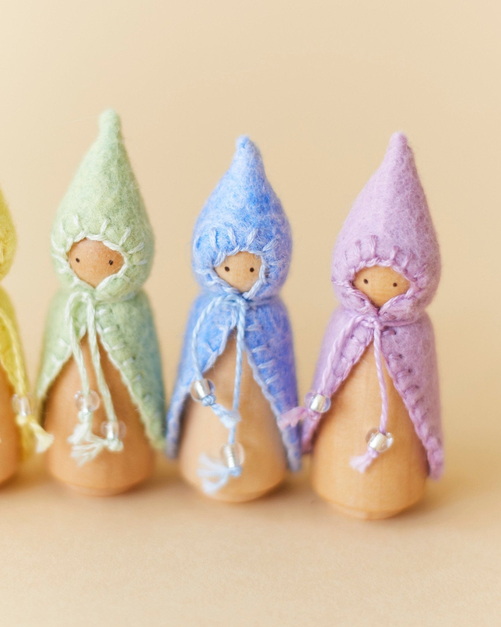 Mini Pastel Rainbow Wooden Gnome Set - Aware House