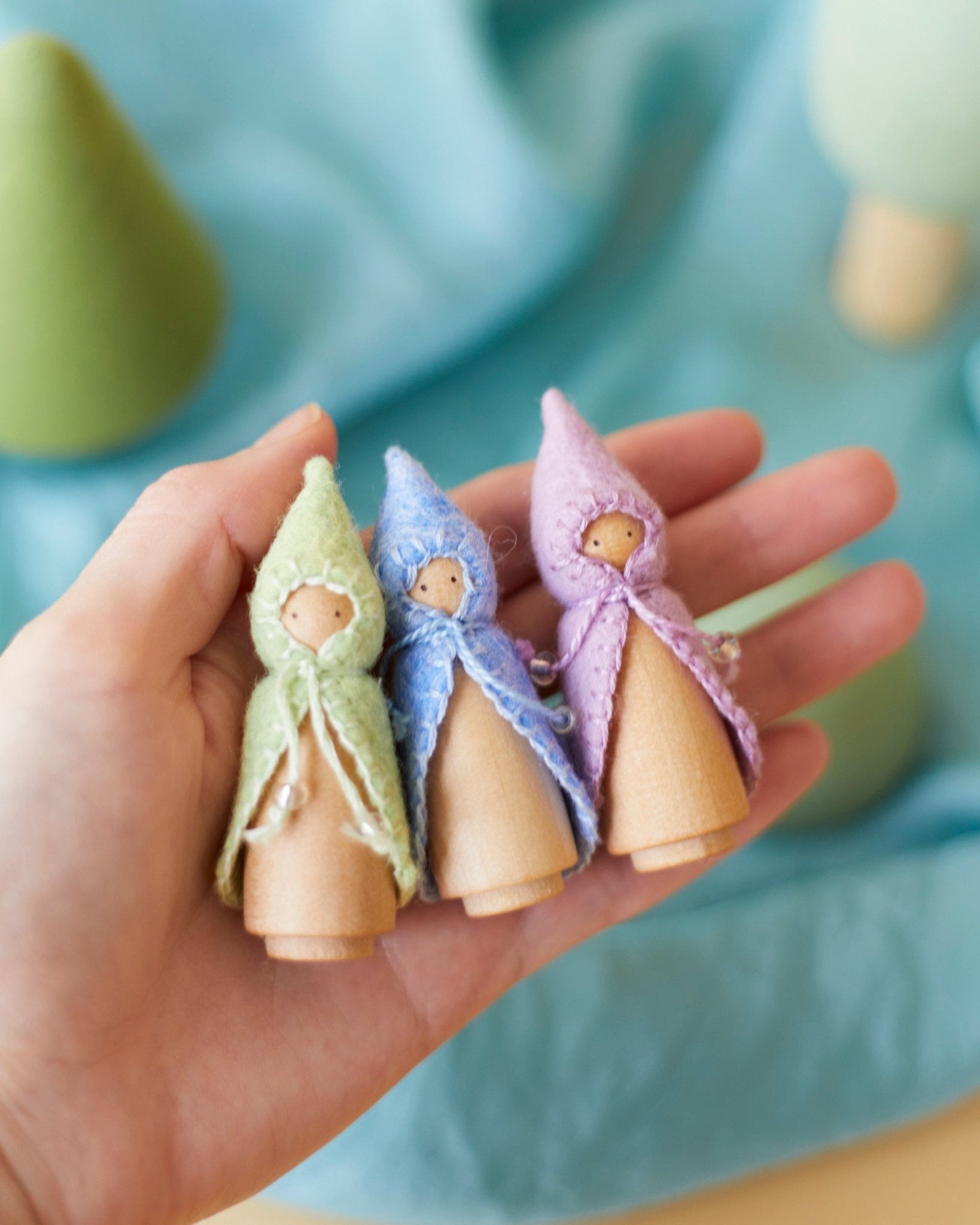 Mini Pastel Yellow Wooden Gnome - Aware House