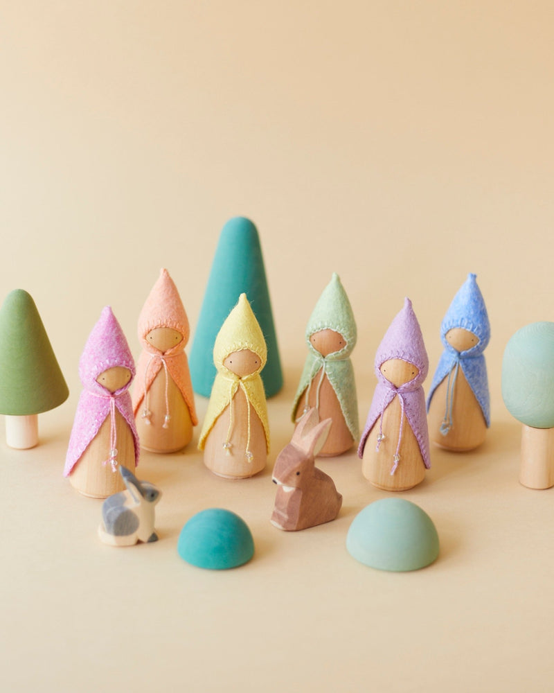 Pastel Yellow Wooden Gnome-zoom-