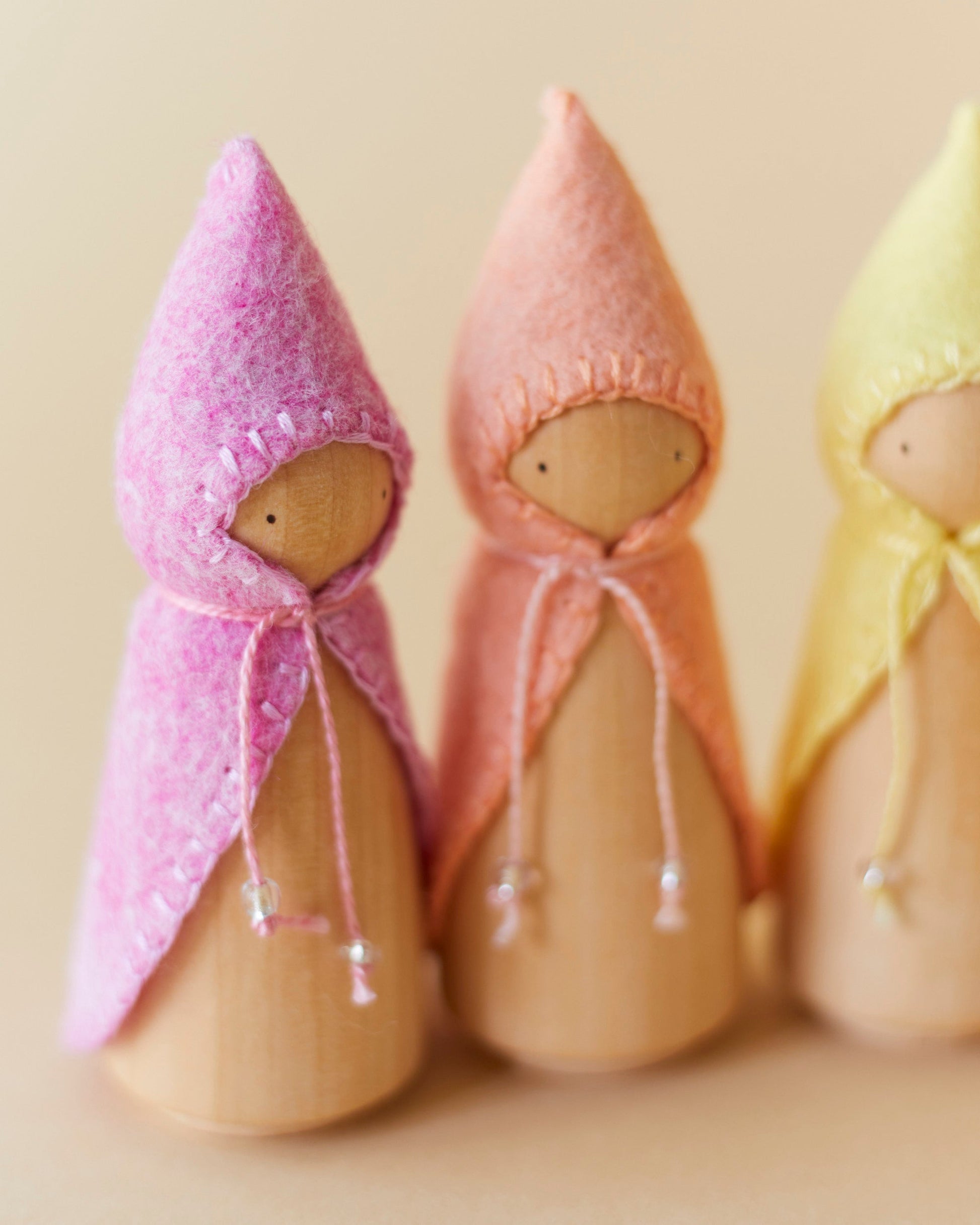 Pastel Pink Wooden Gnome-2