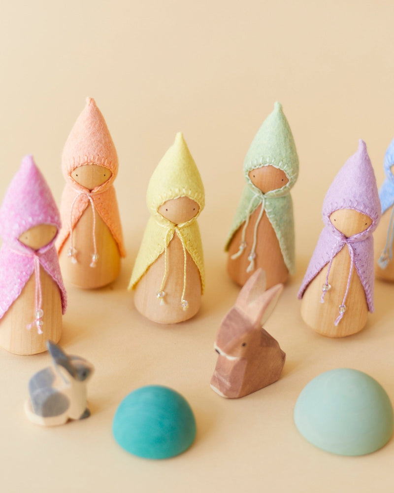 Pastel Yellow Wooden Gnome-zoom-