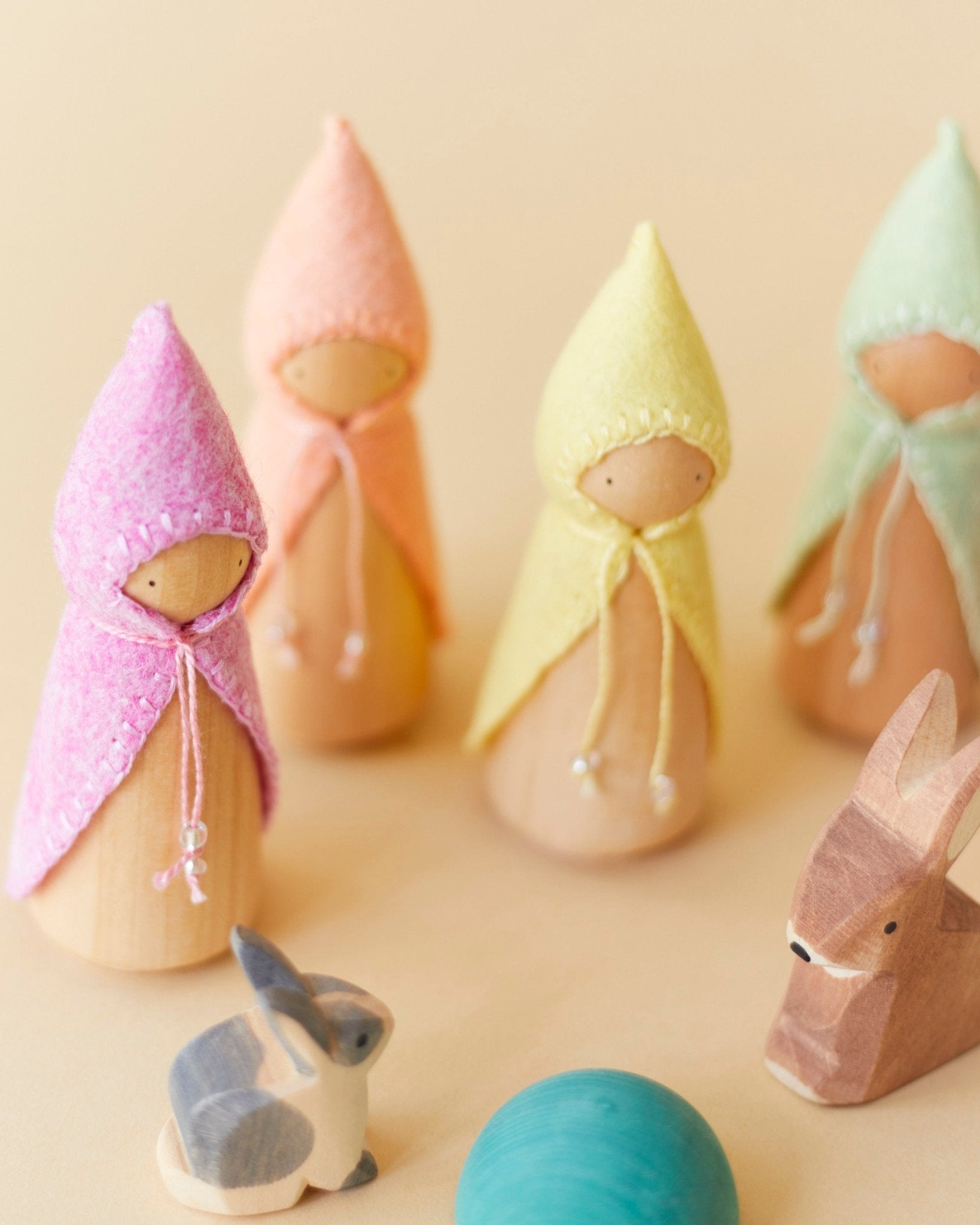 Pastel Yellow Wooden Gnome - Aware House