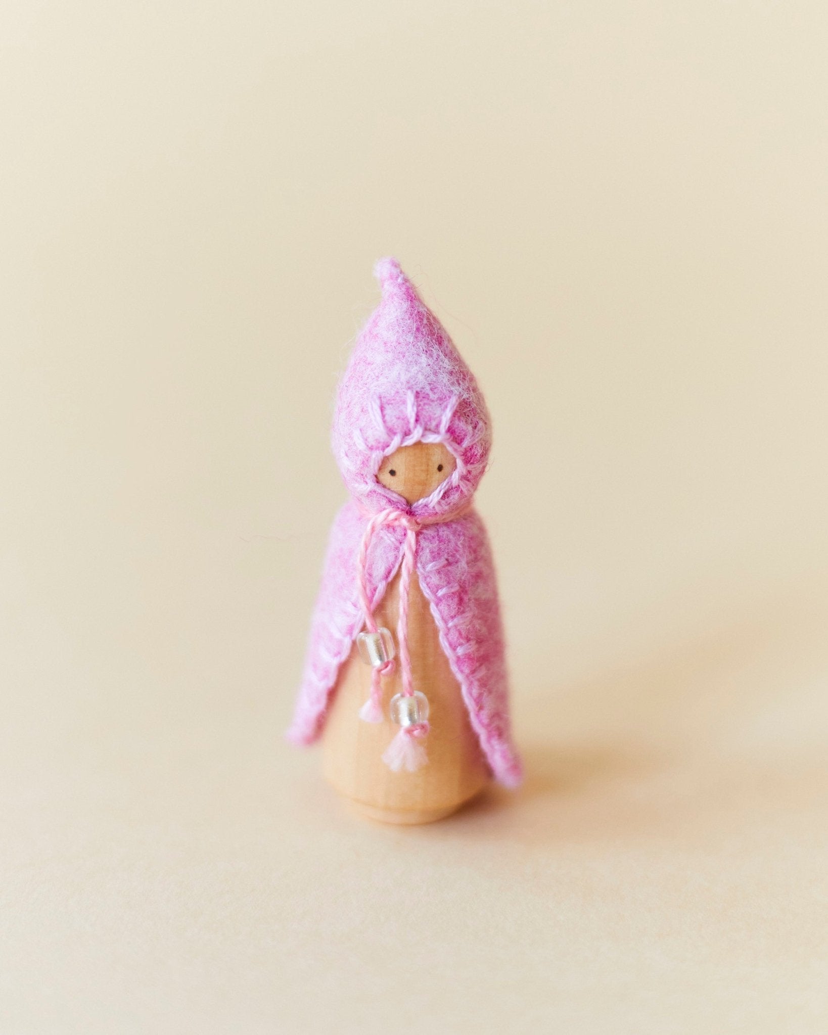 Mini Pastel Pink Wooden Gnome - Aware House