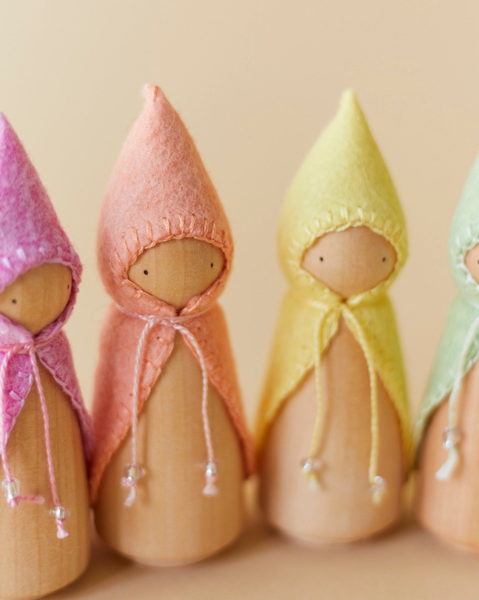 Pastel Orange Wooden Gnome - Aware House