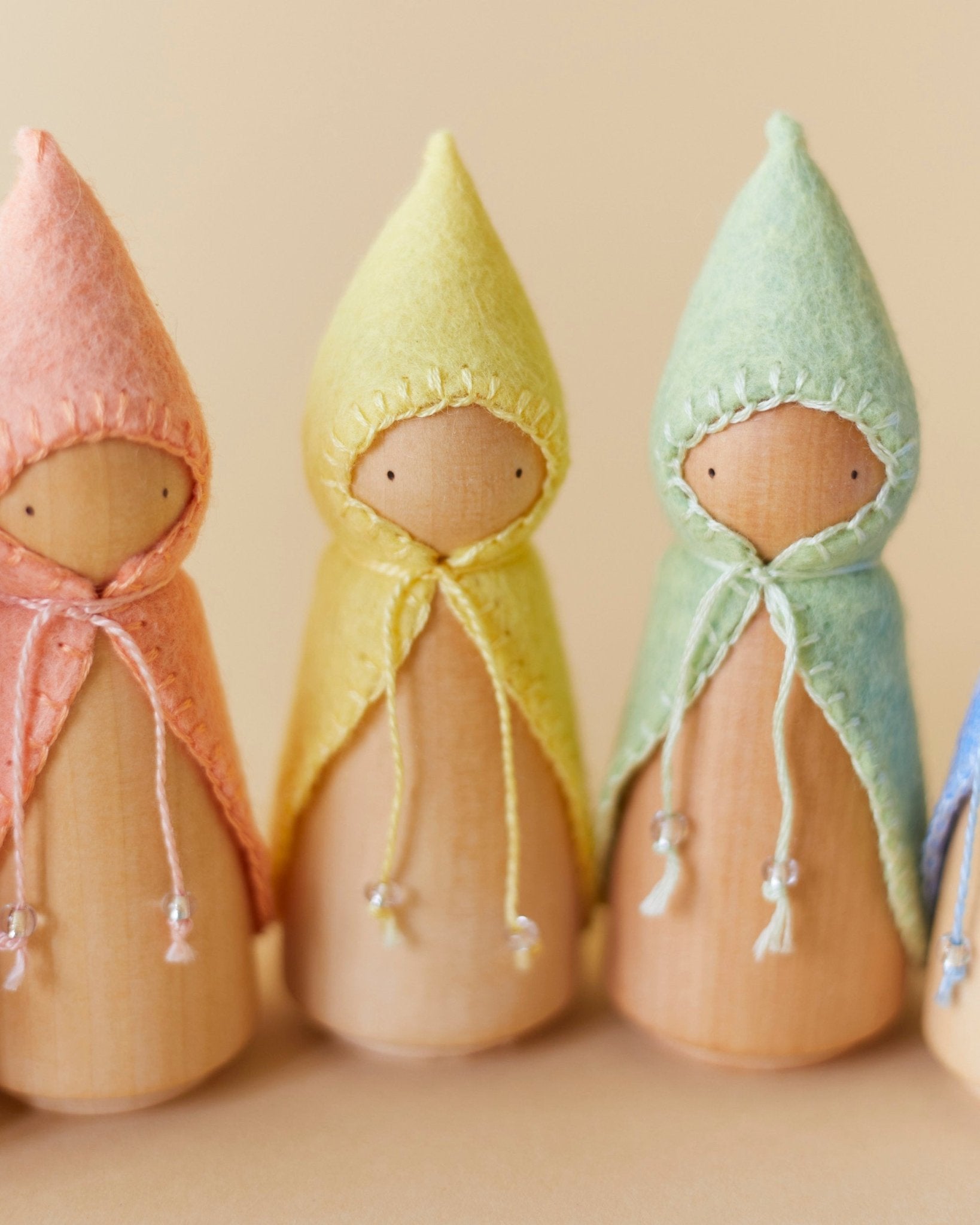 Pastel Yellow Wooden Gnome - Aware House