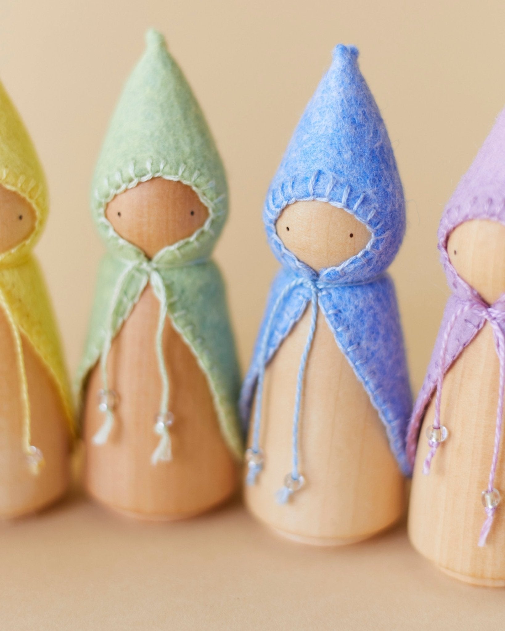 Pastel Rainbow Wooden Gnome Set - Aware House