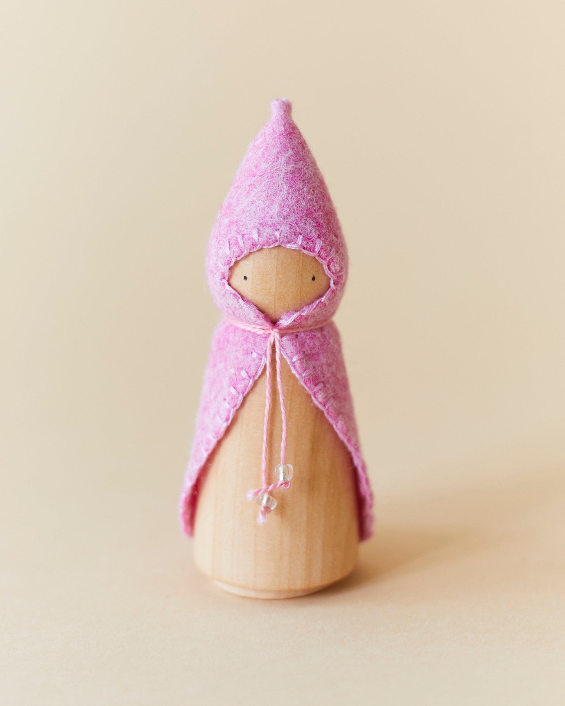 Pastel Pink Wooden Gnome-1