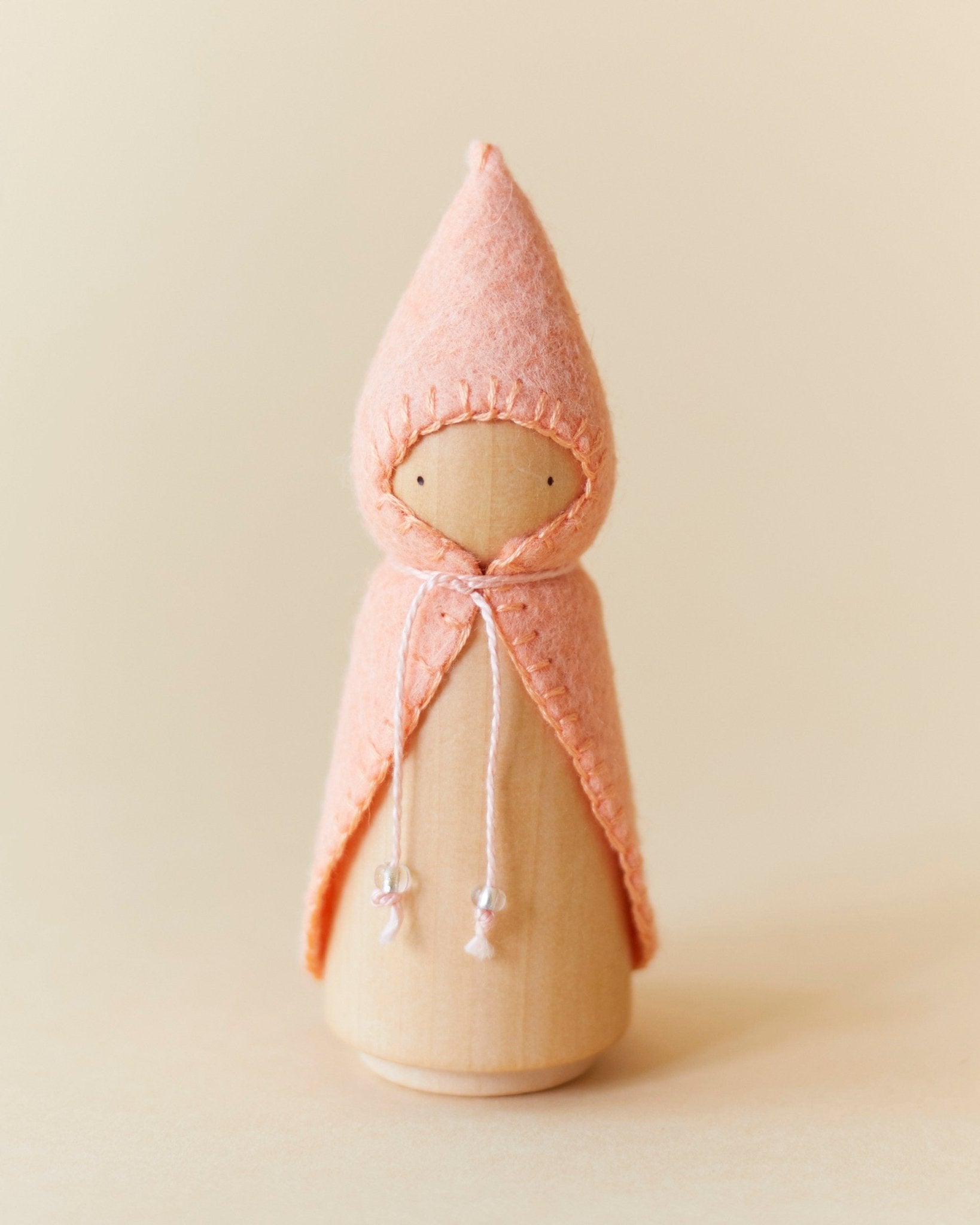 Pastel Orange Wooden Gnome - Aware House
