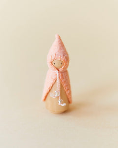 Mini Pastel Orange Wooden Gnome - Aware House