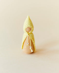 Mini Pastel Yellow Wooden Gnome - Aware House