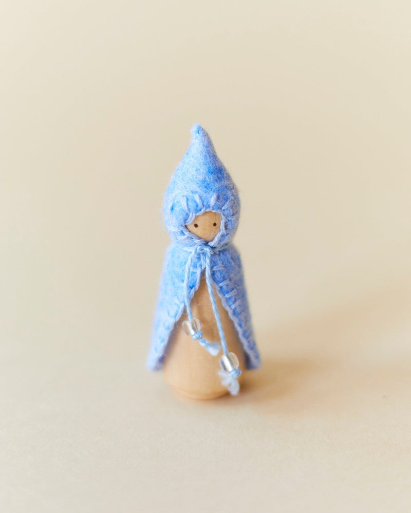 Mini Pastel Blue Wooden Gnome-zoom-