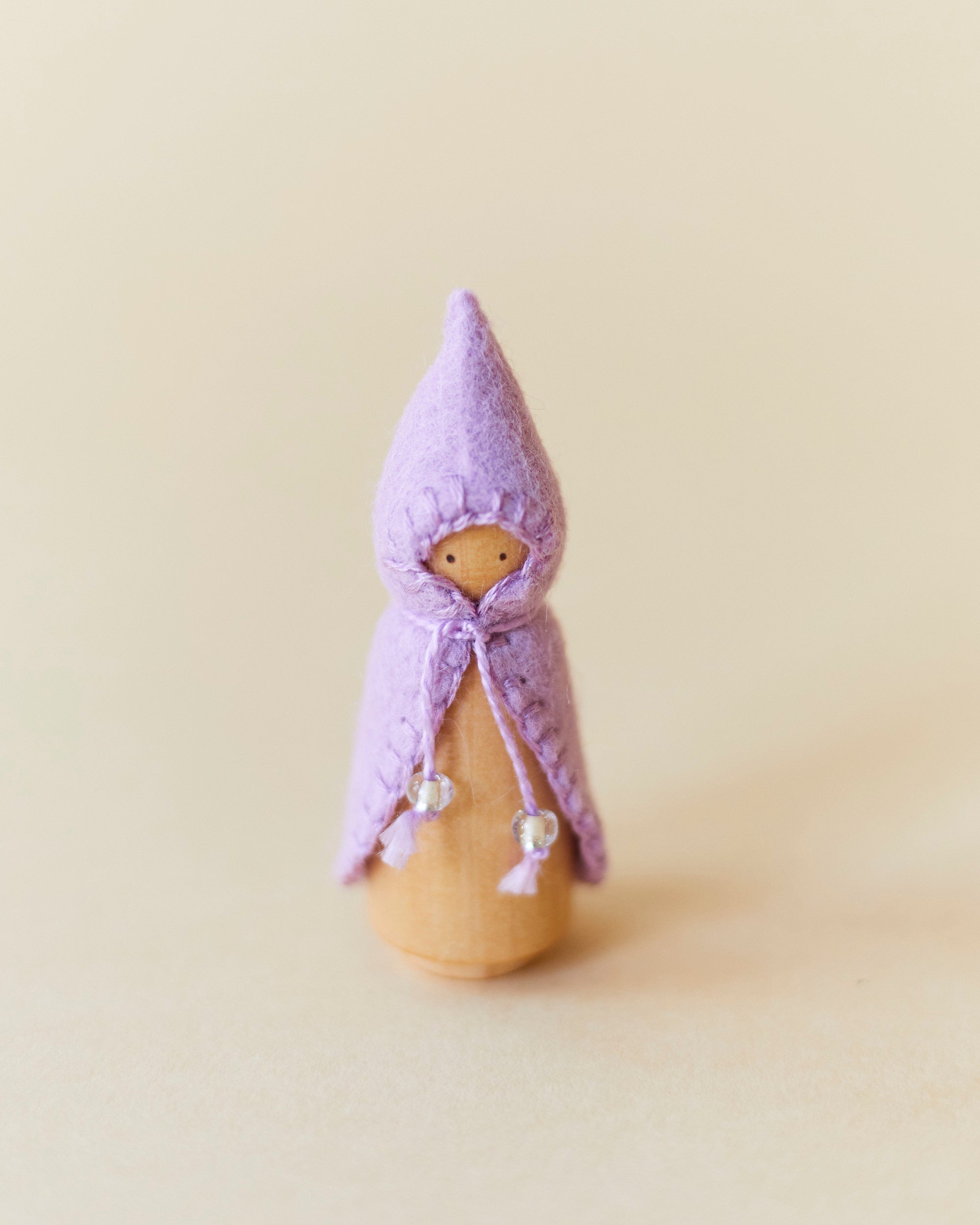 Mini Pastel Purple Wooden Gnome