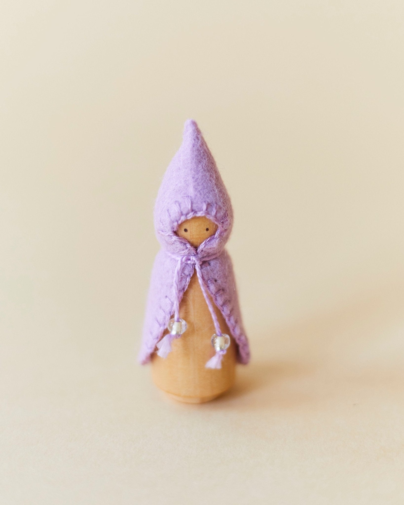 Mini Pastel Purple Wooden Gnome - Aware House