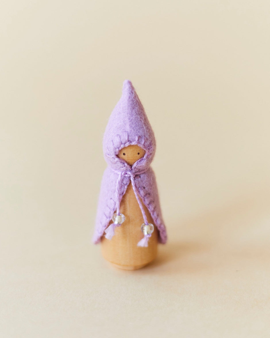 Mini Pastel Purple Wooden Gnome - Aware House